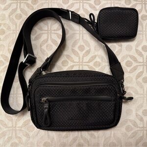 Bandolier Ripstop Nylon Crossbody Bag 
Black/Pewter